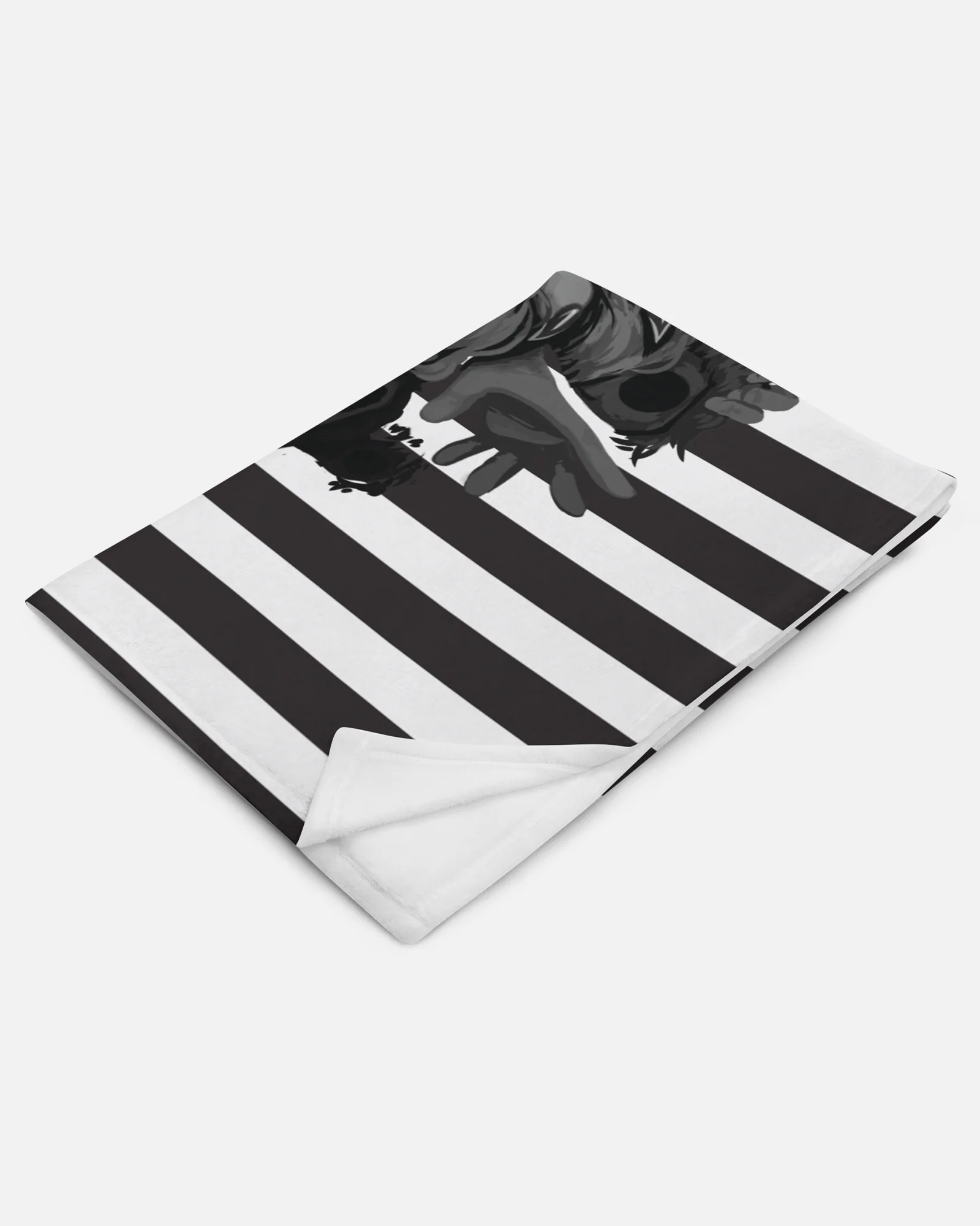 Monster CatNap Kids Faces Striped Throw Blanket - Image 3