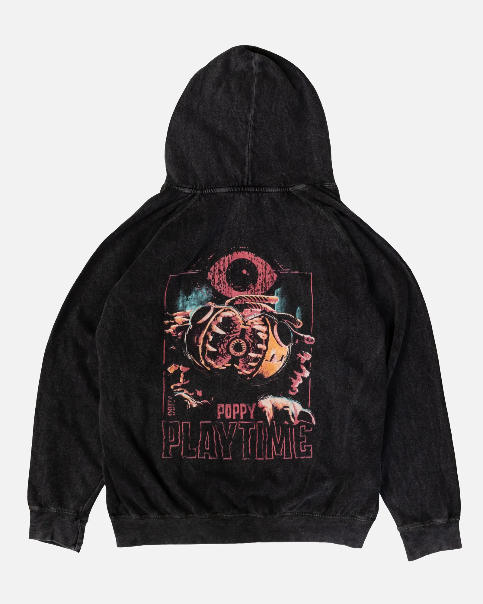 Yarnaby & The Doctor Black Mineral Wash Drawstring Hoodie - Image 4