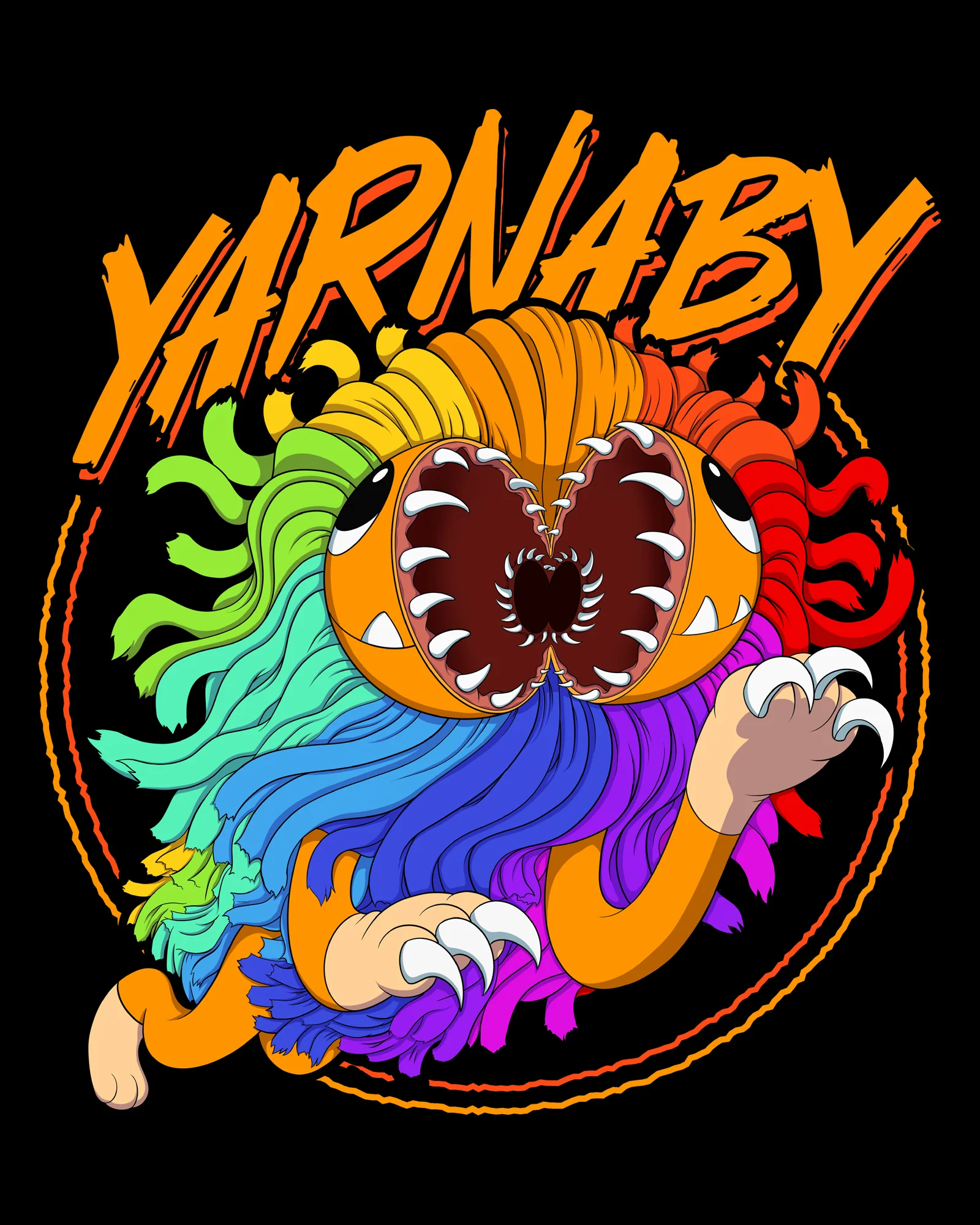 Yarnaby Attack Black Drawstring Hoodie - Image 6